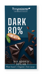 Chocolat noir 80 % sans sucres ajoutés, sans gluten, Bio 60 g – Benjamissimo