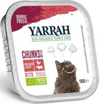 Pâtée pour chat, morceaux de poulet au bœuf Bio 100 g – Yarrah
