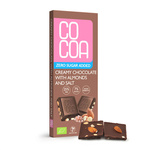 Chocolat crémeux aux amandes et au sel sans sucre ajouté bio 40 g - Cacao