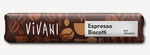 Barre au fourrage lait-café et biscuits, enrobée de chocolat au lait saveur espresso Bio 40 g – Vivani