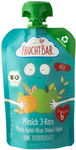 Purée pêche, pomme, millet, épeautre, avoine, dès 6 mois (100% recyclable) Bio 100 g – Fruchtbar