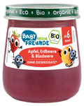 Mousse pomme - fraise - myrtille sans gluten et sans sucres ajoutés dès 6 mois bio 120 g - Freche Freunde
