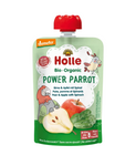 Purée en gourde Perroquet Fort (poire - pomme - épinard) sans sucres ajoutés, sans gluten, dès 6 mois Demeter Bio 100 g – Holle